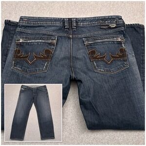 VTG Diesel Yarik Jean 38x30* Button Fly 100% Cotton Zip Pocket Embroidered Italy